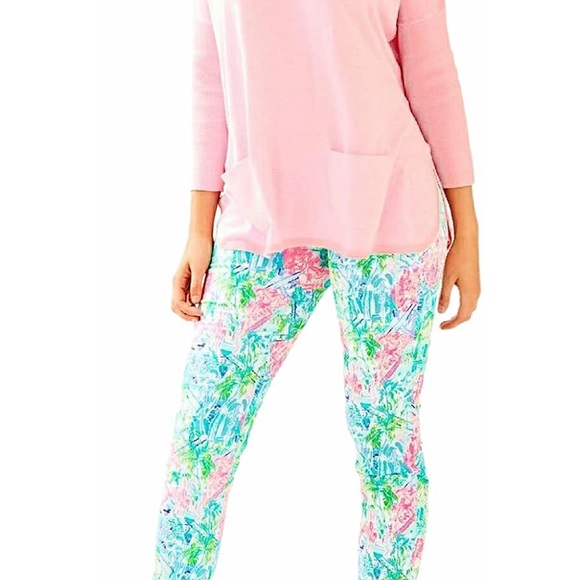 Lilly Pulitzer Cobo Sweater Heathered Pink Tropics Tint Small Coolmax Sparkly - Picture 3 of 10